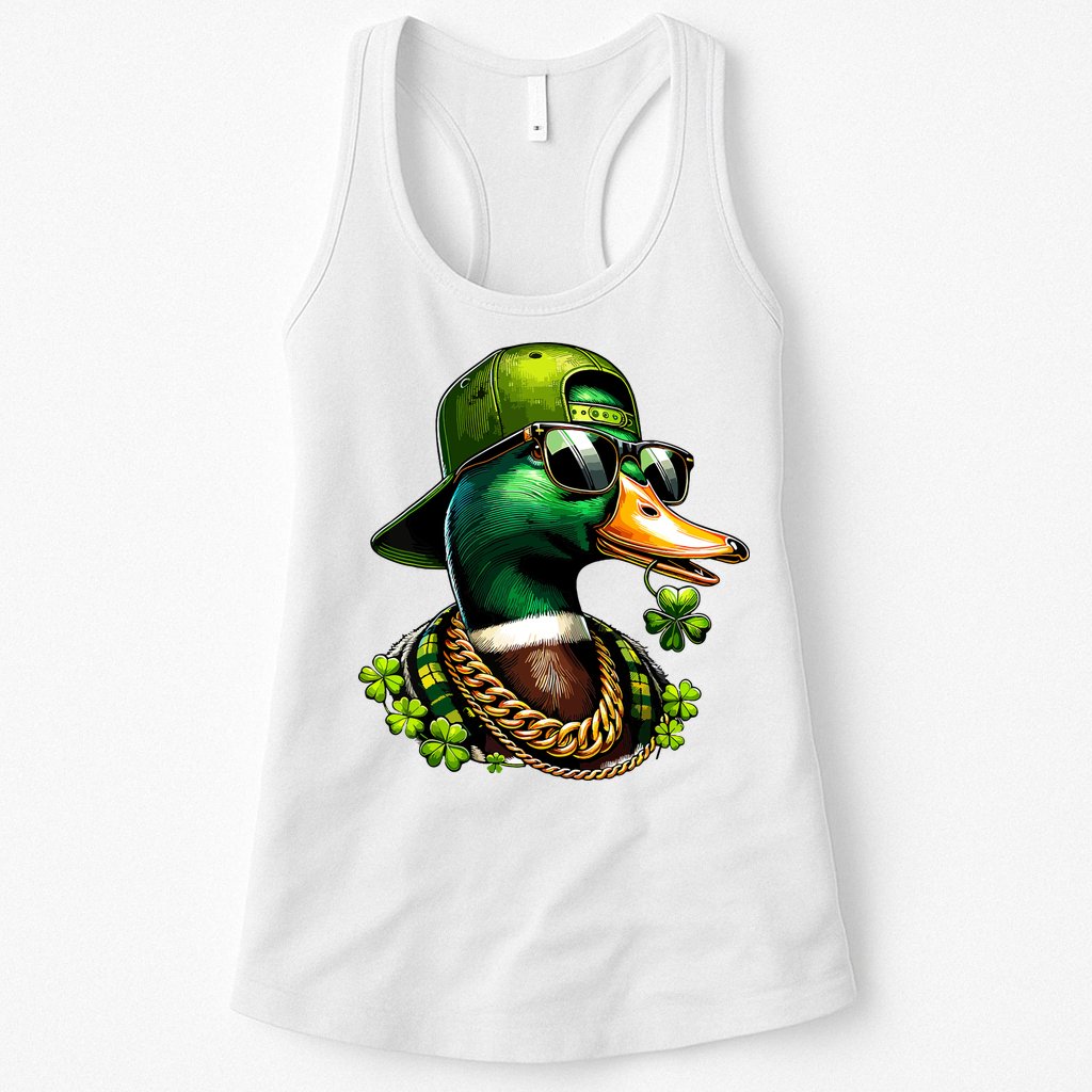 Saint Patricks Call Me Lucky Mallard Duck St Patricks Day Womens Tank Top