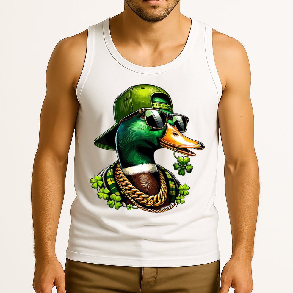 Saint Patricks Call Me Lucky Mallard Duck St Patricks Day Tank Top