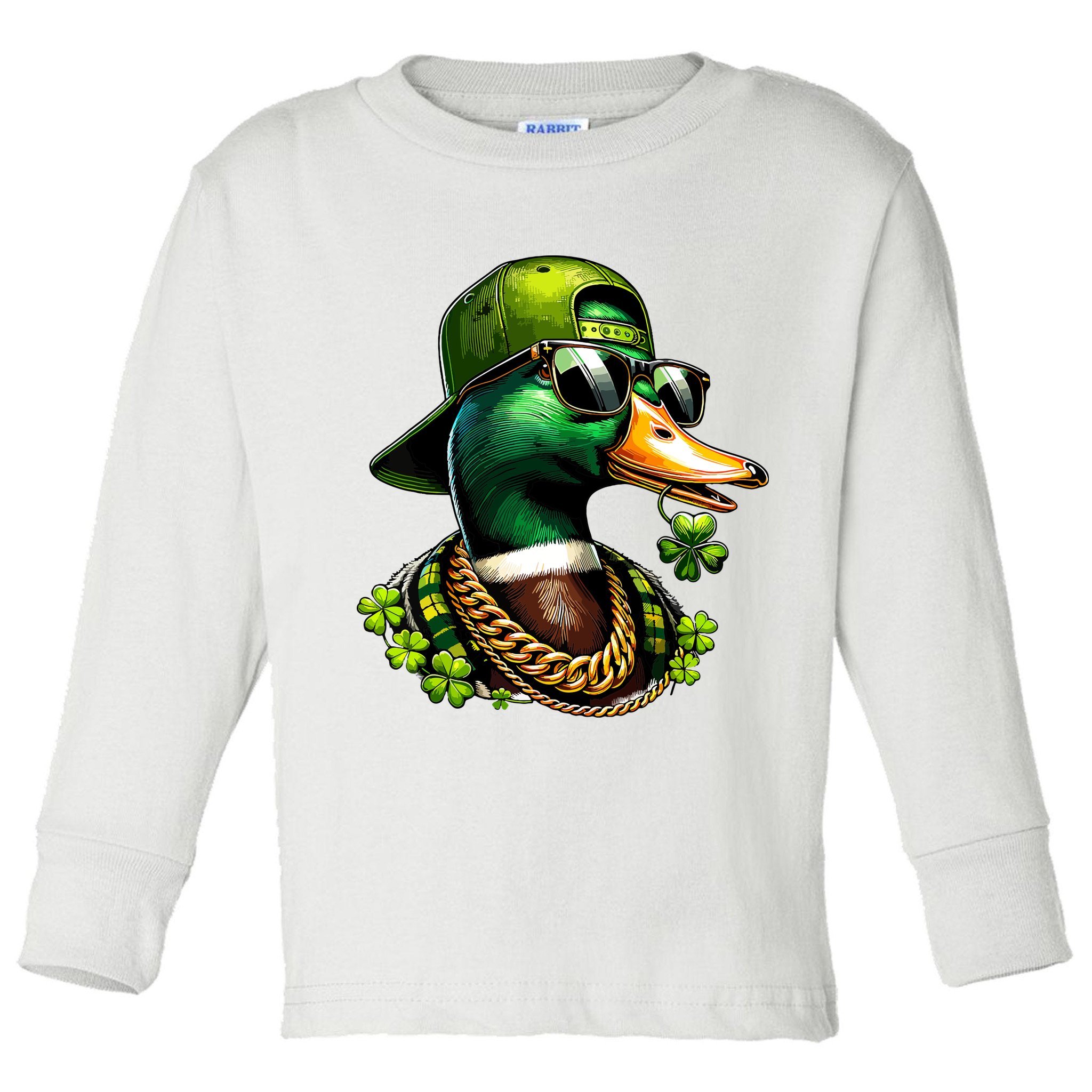 Saint Patricks Call Me Lucky Mallard Duck St Patricks Day Toddler Long Sleeve Shirt