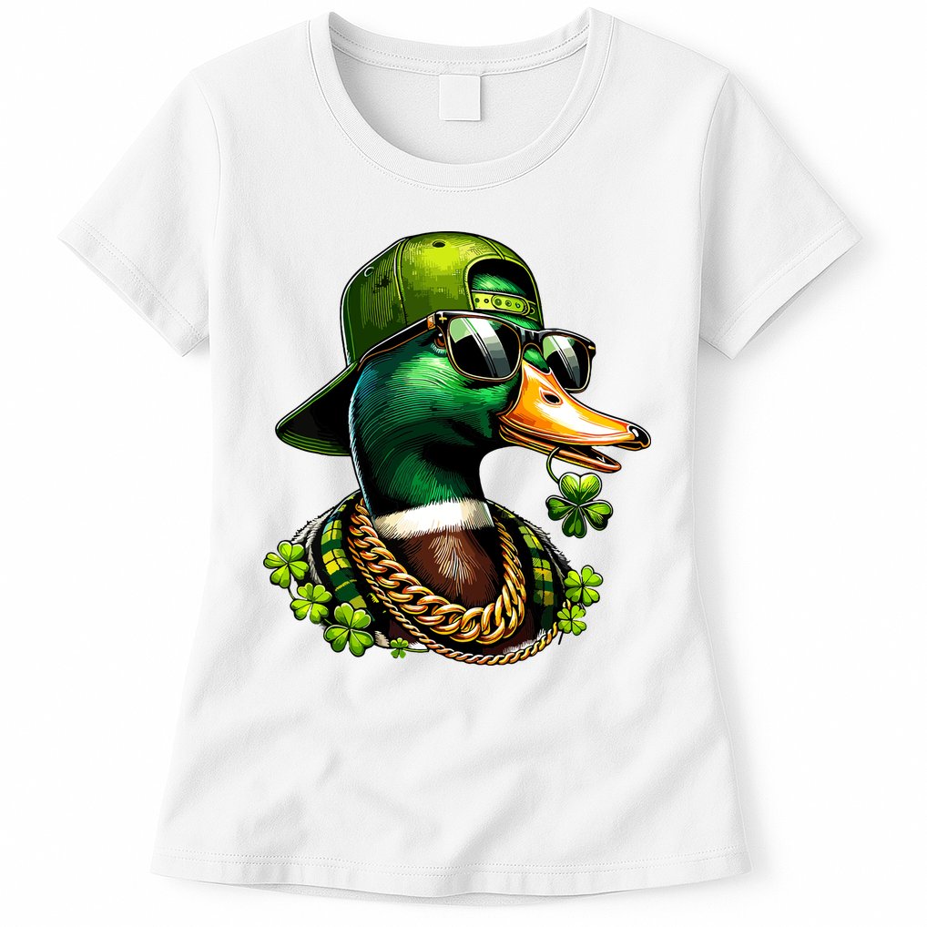 Saint Patricks Call Me Lucky Mallard Duck St Patricks Day Womens T-Shirt