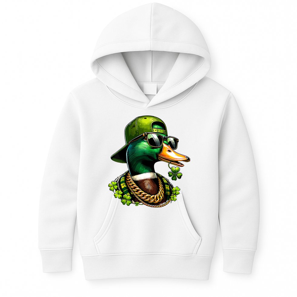 Saint Patricks Call Me Lucky Mallard Duck St Patricks Day Kids Hoodie