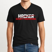 Security Professional Cybersecurity Cyber Hacker Hacking V-Neck T-Shirt