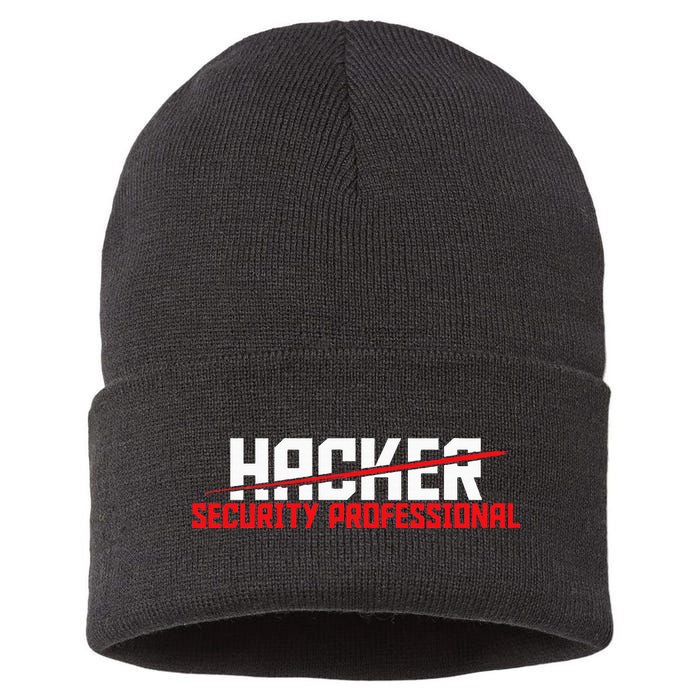 Security Professional Cybersecurity Cyber Hacker Hacking Sustainable Knit Beanie