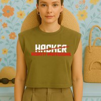 Security Professional Cybersecurity Cyber Hacker Hacking Garment-Dyed Women's Muscle Tee