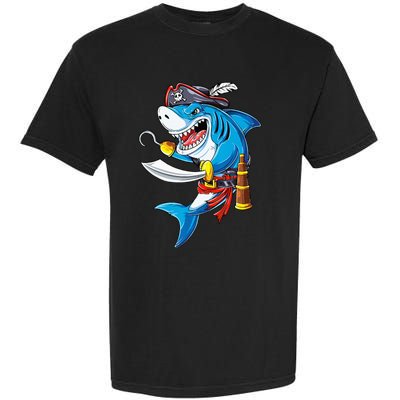 Shark Pirate Costume Jolly Roger Flag Jawsome Gifts Garment-Dyed Heavyweight T-Shirt