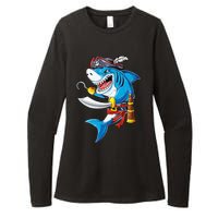 Shark Pirate Costume Jolly Roger Flag Jawsome Gifts Womens CVC Long Sleeve Shirt