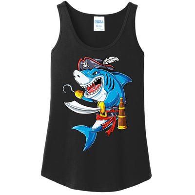 Shark Pirate Costume Jolly Roger Flag Jawsome Gifts Ladies Essential Tank