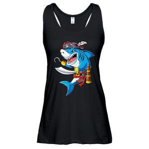 Shark Pirate Costume Jolly Roger Flag Jawsome Gifts Ladies Essential Flowy Tank