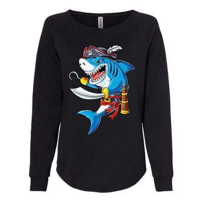 Shark Pirate Costume Jolly Roger Flag Jawsome Gifts Womens California Wash Sweatshirt