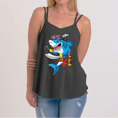 Shark Pirate Costume Jolly Roger Flag Jawsome Gifts Women's Strappy Tank