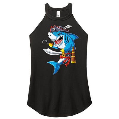 Shark Pirate Costume Jolly Roger Flag Jawsome Gifts Women's Perfect Tri Rocker Tank