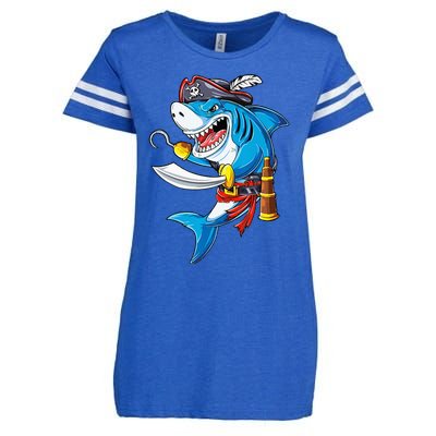 Shark Pirate Costume Jolly Roger Flag Jawsome Gifts Enza Ladies Jersey Football T-Shirt