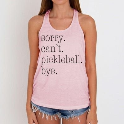 Sorry Pickleball CanT Funny Pickleball Gift Women's Knotted Racerback Tank