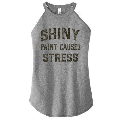 Shiny Paint Causes Stress Rat Rod Rules Automotive Women's Perfect Tri Rocker Tank