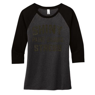 Shiny Paint Causes Stress Rat Rod Rules Automotive Women's Tri-Blend 3/4-Sleeve Raglan Shirt