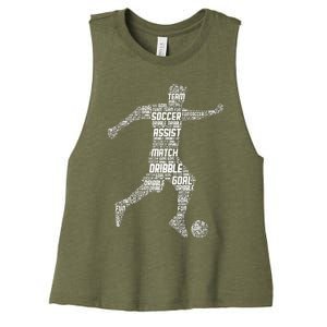 Soccer Player Coach Sports Soccer Women's Racerback Cropped Tank