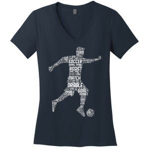 Soccer Player Coach Sports Soccer Women's V-Neck T-Shirt