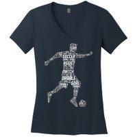 Soccer Player Coach Sports Soccer Women's V-Neck T-Shirt