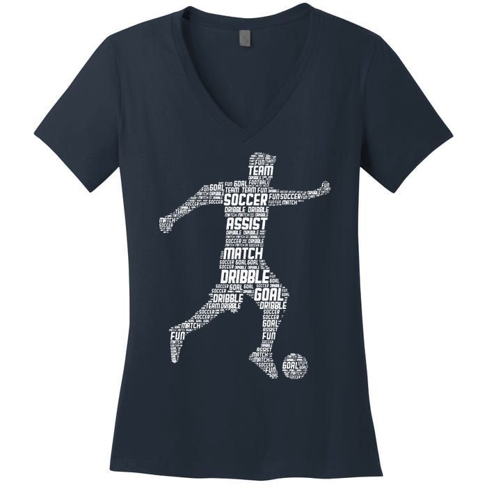 Soccer Player Coach Sports Soccer Women's V-Neck T-Shirt