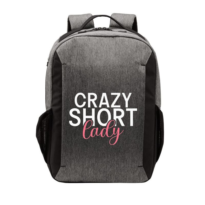 Short People Crazy Short Lady funny sayings Vector Backpack