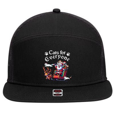 Santa's Purring Crew Cat Lovers Christmas Delight  7 Panel Mesh Trucker Snapback Hat