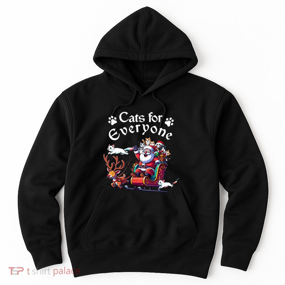 Santa's Purring Crew Cat Lovers Christmas Delight  Hoodie