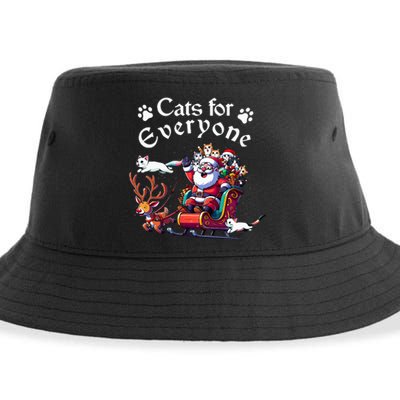 Santa's Purring Crew Cat Lovers Christmas Delight  Sustainable Bucket Hat