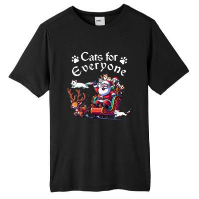 Santa's Purring Crew Cat Lovers Christmas Delight  Tall Fusion ChromaSoft Performance T-Shirt