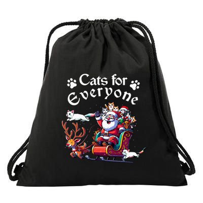 Santa's Purring Crew Cat Lovers Christmas Delight  Drawstring Bag