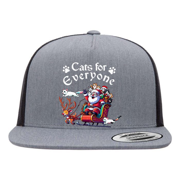 Santa's Purring Crew Cat Lovers Christmas Delight  Flat Bill Trucker Hat