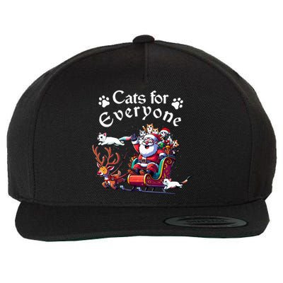 Santa's Purring Crew Cat Lovers Christmas Delight  Wool Snapback Cap