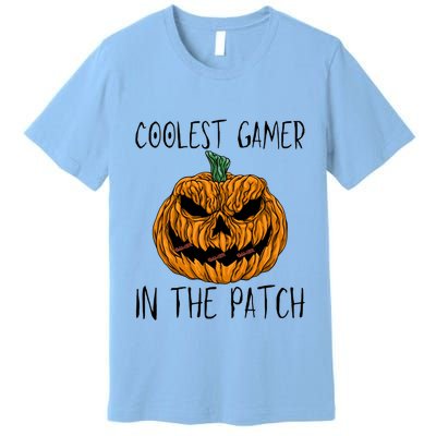 Scary Pumpkin Coolest Gamer In The Patch Halloween Vibe Great Gift Premium T-Shirt