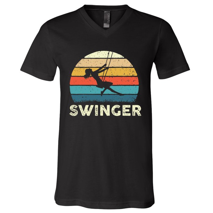 Swinger Polyamory Couple Swapping Swing Swinging V-Neck T-Shirt