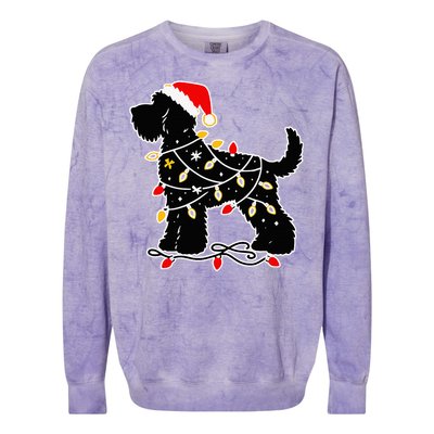 Santa Puppy Christmas Lights Colorblast Crewneck Sweatshirt