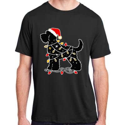 Santa Puppy Christmas Lights Adult ChromaSoft Performance T-Shirt