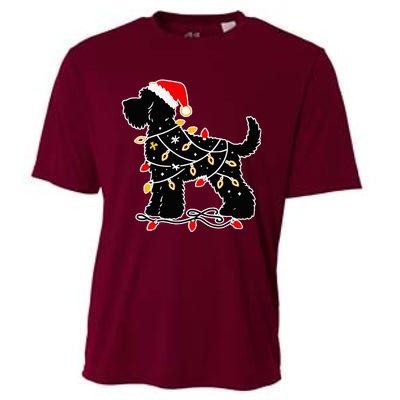 Santa Puppy Christmas Lights Cooling Performance Crew T-Shirt