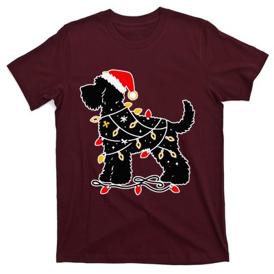 Santa Puppy Christmas Lights T-Shirt