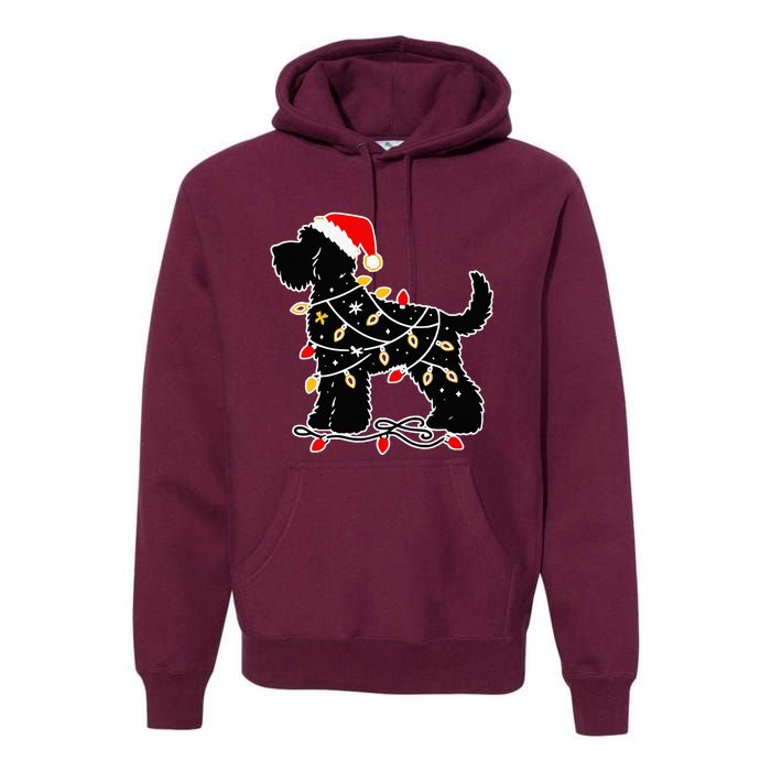 Santa Puppy Christmas Lights Premium Hoodie