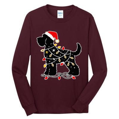 Santa Puppy Christmas Lights Tall Long Sleeve T-Shirt