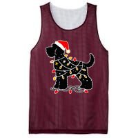 Santa Puppy Christmas Lights Mesh Reversible Basketball Jersey Tank