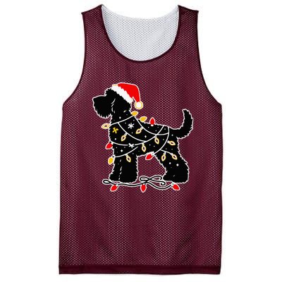 Santa Puppy Christmas Lights Mesh Reversible Basketball Jersey Tank