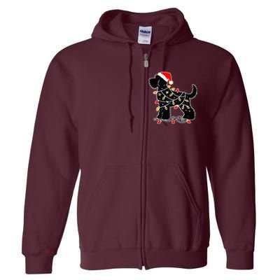 Santa Puppy Christmas Lights Full Zip Hoodie