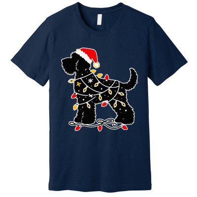 Santa Puppy Christmas Lights Premium T-Shirt