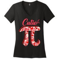 Spiral Pi Color Numbers Teacher Student Pi Day Women's V-Neck T-Shirt