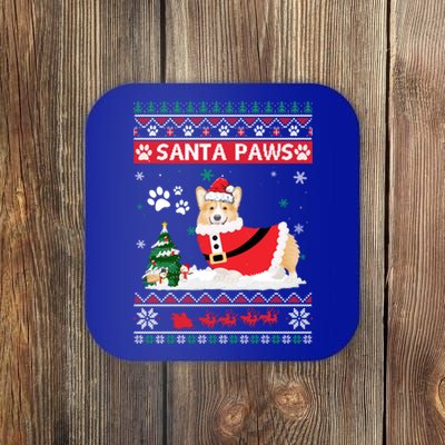 Santa Paws Corgi Merry Christmas Dog Funny Xmas Gift Coaster