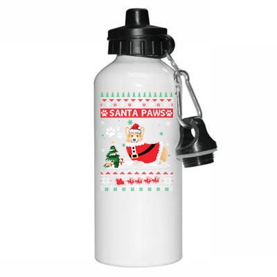 Santa Paws Corgi Merry Christmas Dog Funny Xmas Gift Aluminum Water Bottle