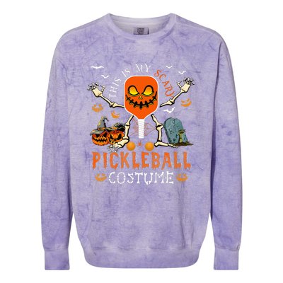 Scary Pickleball Costume: Halloween Skeleton Lover Colorblast Crewneck Sweatshirt