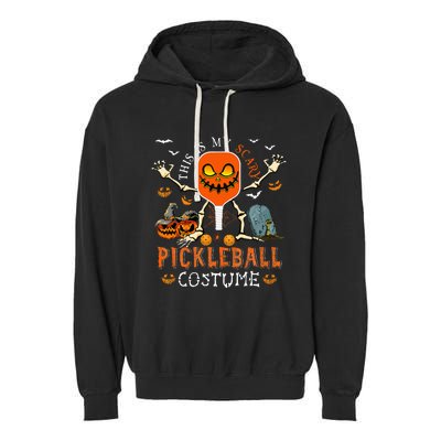 Scary Pickleball Costume: Halloween Skeleton Lover Garment-Dyed Fleece Hoodie