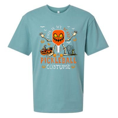 Scary Pickleball Costume: Halloween Skeleton Lover Sueded Cloud Jersey T-Shirt