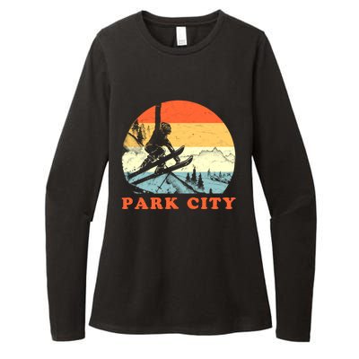 Ski Park City Utah Vintage Snow Skiing Vacation Womens CVC Long Sleeve Shirt